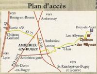 Amberieu en Bugey, Chateau des Allymes, Acces